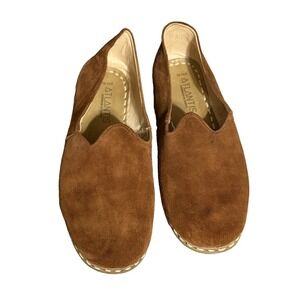 Atlantis Men's Size 12.5 Brown Handmade Turkish Slip On Loafer Leather Shoes